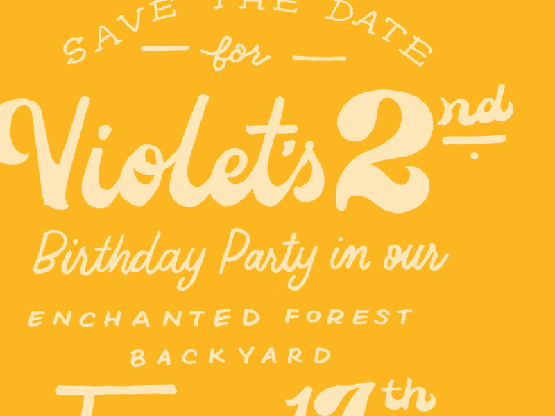 Violet handlettering invitation lettering script vintage