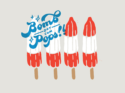 Bomb-dot-com Pops america flag fourth of july illustrtion lettering popsicle
