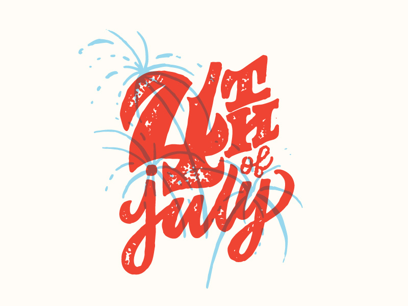 4th illustration texture fireworks summer fourth of july lettering