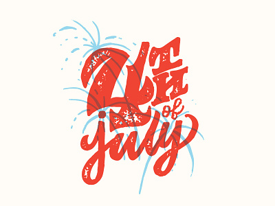 4th fireworks fourth of july illustration lettering summer texture