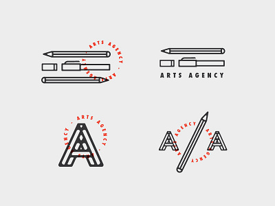 Arts Agency Reject no.2 branding logo pencils