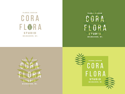 Cora Flora badge branding floral foliage logo