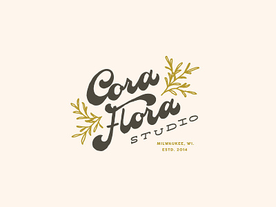 Cora Flora branding floral illustration lettering logo