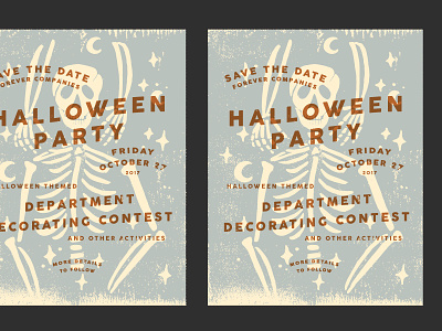 Spoopy halloween illustration invitation skeleton