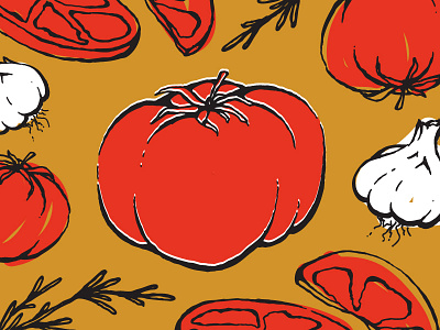 Tomato (and other saucy things) cooking illustration tomato