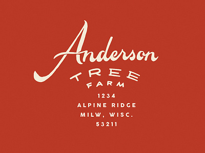 Anderson Tree Farm badge branding christmas lettering typography