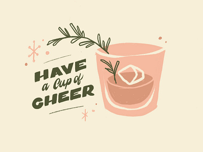 Cup of Cheer booze christmas illustration lertting