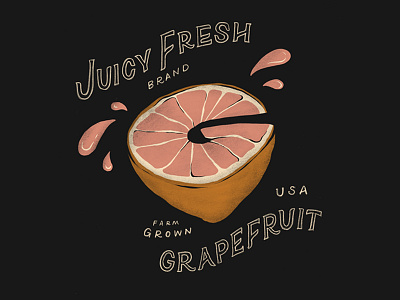 G fruit grapefruit illustration lettering