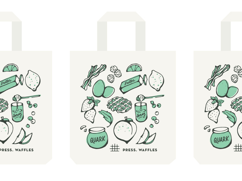 Market Tote farmers market waffles food illustration
