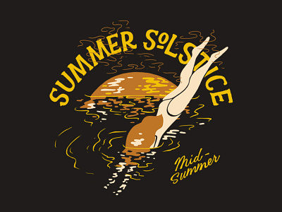 Midsummer | Summer Solstice illustration solstice summer sunset swimming