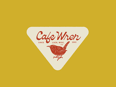 Cafe Wren bird branding coffee hand lettering identity illustration