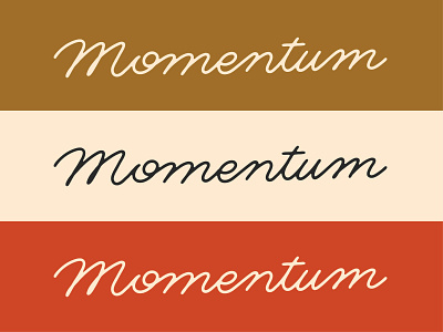 Momentum custom lettering monoline script script lettering typography
