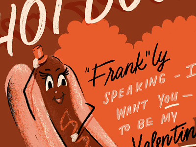 Hot Dog! hot dog illustration texture valentine