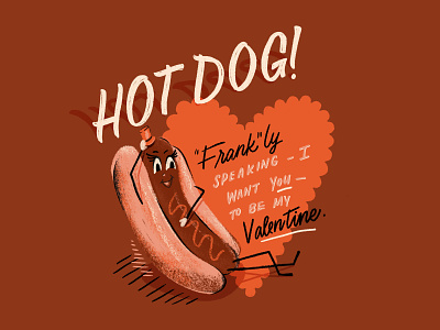 Hot Dog hot dog illustration texture valentine
