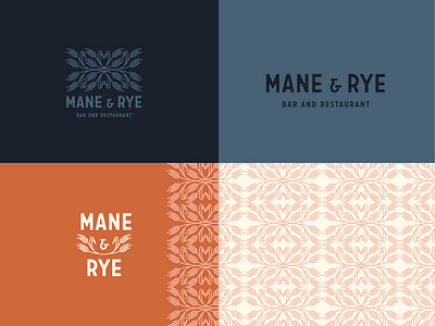 Mane and Rye branding illustation pattern restaurant rye