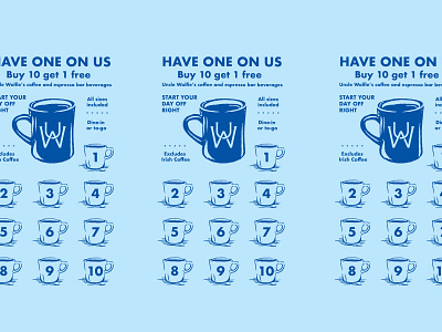 Uncle Wolfies coffee coffee mug illustration punch card