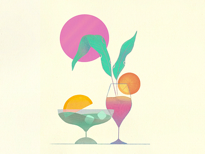 Cocktails art artist illustration procreate texture