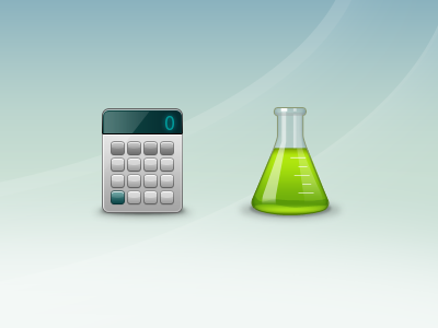 Large icons in progress back to school beaker calculator education green icons math school science