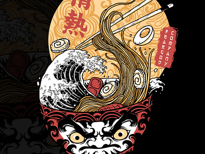 ramen and wave japanese daruma