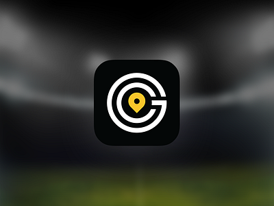 Game Changer - iOS Icon app black gold icon ios location sports stadiums tracking white