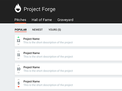 Project Forge flame forge idea material ui web