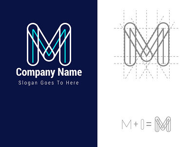 M Logo branding illustrator logo m letter logo m logo minimal vector