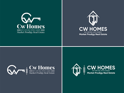 Cw Homes - Real Estate branding c cw design illustrator logo minimal vector w