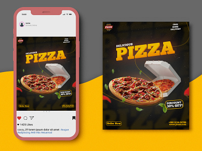 Pizza Social Media Banner banner design facebook instagram pizza social media