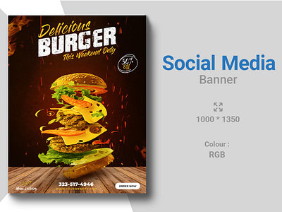 Delicious Burger Add Banner ad add banner burger design restarunt