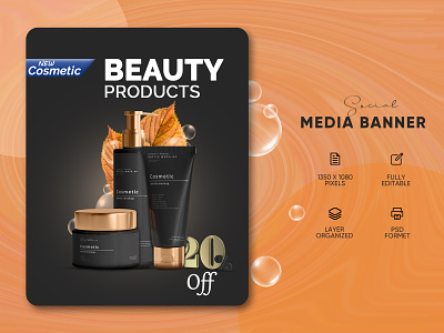 Cosmetic Banner banner beauty cosmetic design minimal product