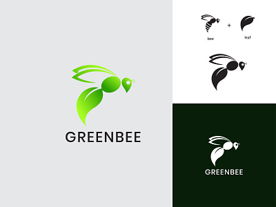 greenbee bee brand identity branding corporate creative logo custom logo dual meaning graphic designer green illustrator leaf logo logocombination logoideas logotype minimalist logo modern logo negative space