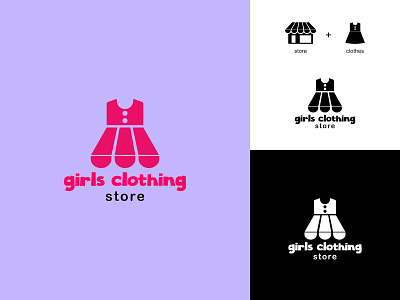 girls clothing store brand identity branding clothes company logo corporate creative logo design dualmeaning flat girl graphic designer icon illustration logo logo combination logodesign logodesigner shop store vector