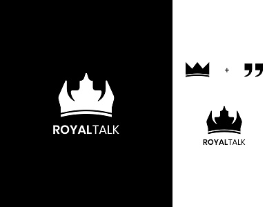 royal talk app branding company corporate creative design creative logo design dual meaning icon king logo negative space royal talk typography vector web