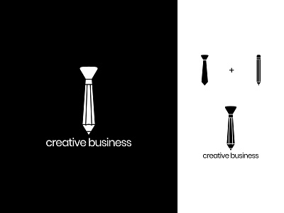 creative busines branding business company corporate creative logo design double meaning dualmeaning graphic icon logo logo concept logo mark minimalist negative space pencil simple tie typography vector
