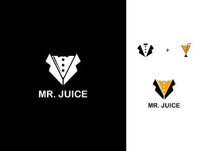 mr juice artwork branding company logo corporate creative logo design double meaning dual meaning icon juice logo minimalist negative space simple logo typography