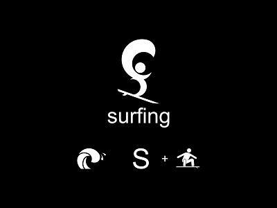 surfing logo branding corporate creative logo design designer double meaning dual meaning graphic icon illustration logo surfing typography vector
