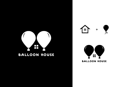 balloon house logo balloon branding company corporate creative creative logo design designer double meaning dual meaning house icon illustration kids logo minimalist logo simple logo smart logo typography