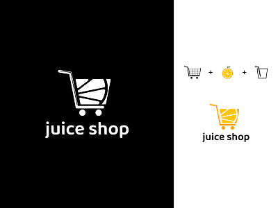 juice shop logo combination logo company logo corporate creative logo design designer double meaning dual meaning graphic icon juice logo minimalist logo negative space orange juice shop simple typography