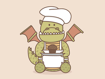 Lil' Dragon Chef baker chef dragon muffins