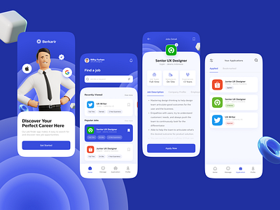 Berkarir - Job Finder App design mobile apps ui