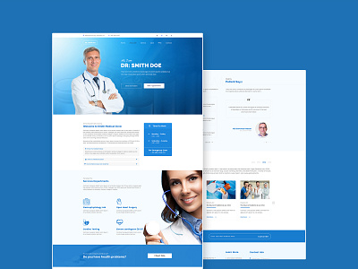 Doctor Portfolio Website Design 2022 branding clean design doctor home landing medical nure alam portfolio portfolio website template ui uiux ux website