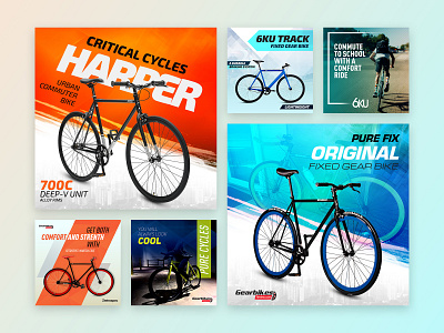 Gear Bike - Social Media Design ad advertising advertisment art bike bike ride biker bikes bycicle clean color cycle cycling design facebook ad fb gear marketing socialmedia template