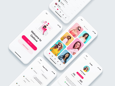 Getlove - Dating App app application apps boyfriend chat concept couple creative cute date dating datingapp element getlove girlfriend love ui uidesign uiux ux