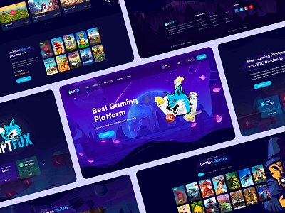 GPTFox - Gaming Platform Website Design branding clean crative game gamestore gaming gptfox homepage landing sports store templatedesign ui ui ux uiux web weblayout website website design