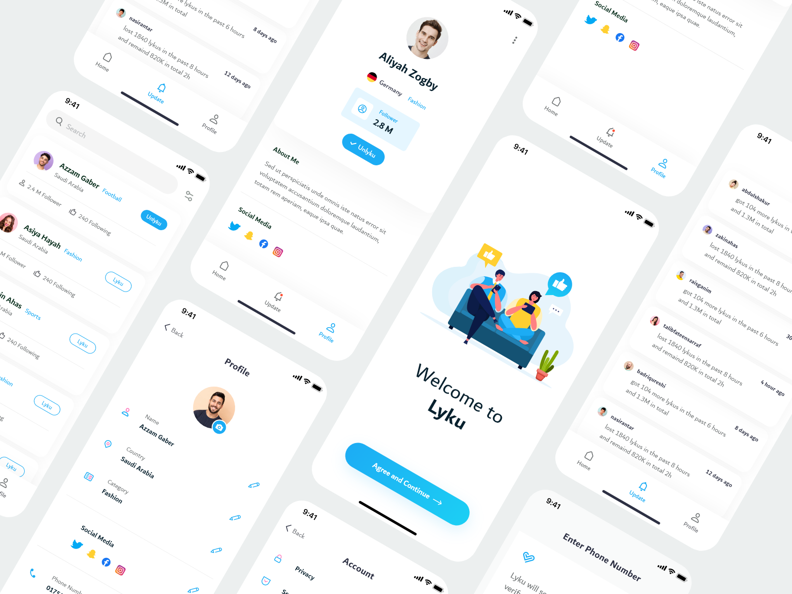 Lyku - Social App by Nure Alam on Dribbble