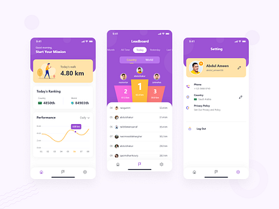 Stype Health - Walk Tracker App Design