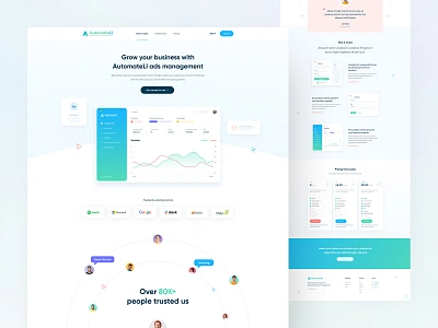 AutomateLI - Ads Management Software Landing Page 2022 ads ads management advertiser advertising clean clean ui creative design interface landing page management minimalist trendy typography ui uiux ux web design website