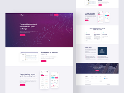 Dyon - Tokenized Fine Wine Website aine landing page clean creative design drink food illustration landing page restaurant typography ui uidesign uiux ux web design website wine wine website winery wineshop