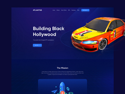 Atlantus - NFT Marketplace Landing Page blockchain clean crypto crypto art cryptocurrency dark darktheme design digital art ethereum landing page landing page design marketplace nft nft landing page nft marketplace nftmarketplace nfts ui website