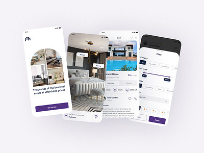 Real estate apartments app booking design estate house mobile ui ux